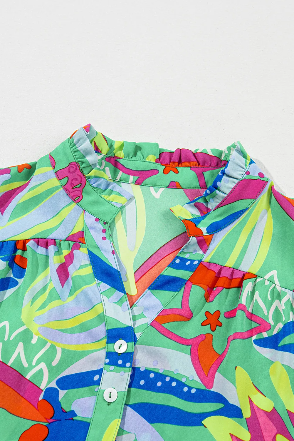 Abstract Printed Plus Size Blouse