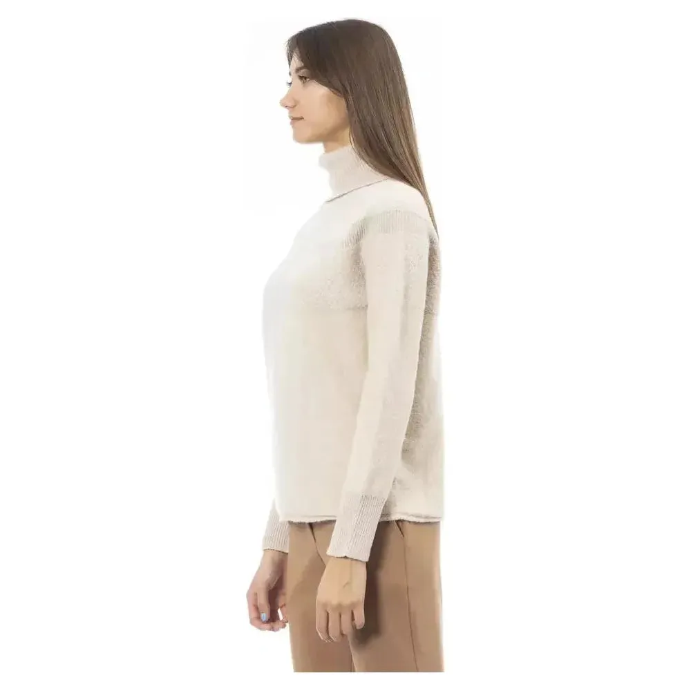 Alpha Studio Beige Alpaca Women Sweater