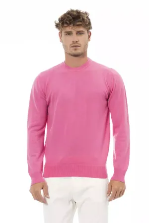 Alpha Studio Pink Wool Men Sweater