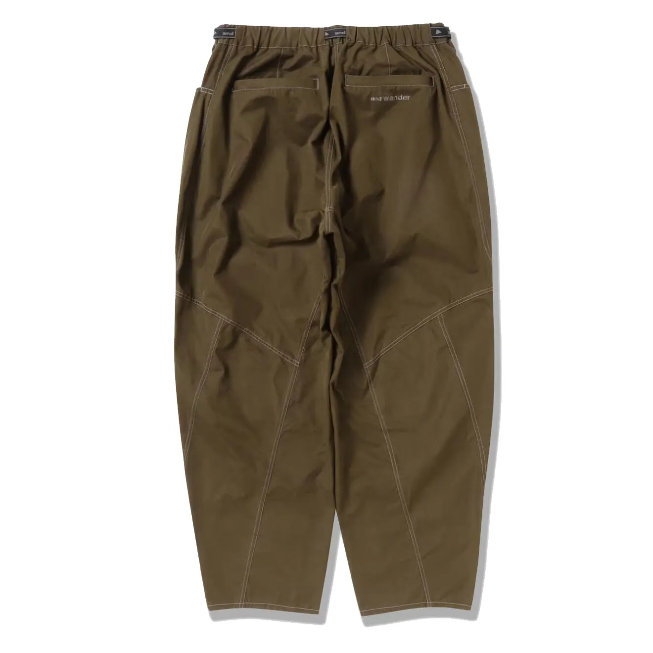 And Wander High Count Cloth Wide Pants Dark Khaki