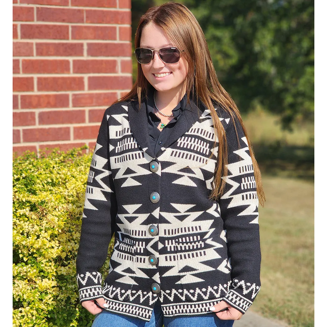 Black & Ivory Aztec Cardigan