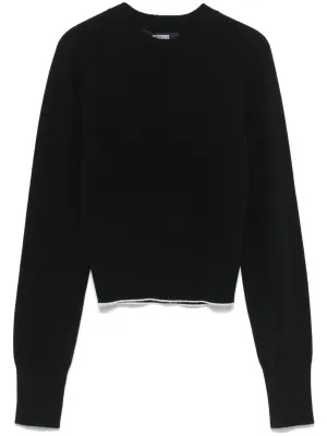 Black Cashmere Blend Crew Neck Sweater