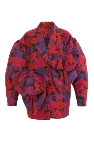 BOW FLORAL PRINT JACKET