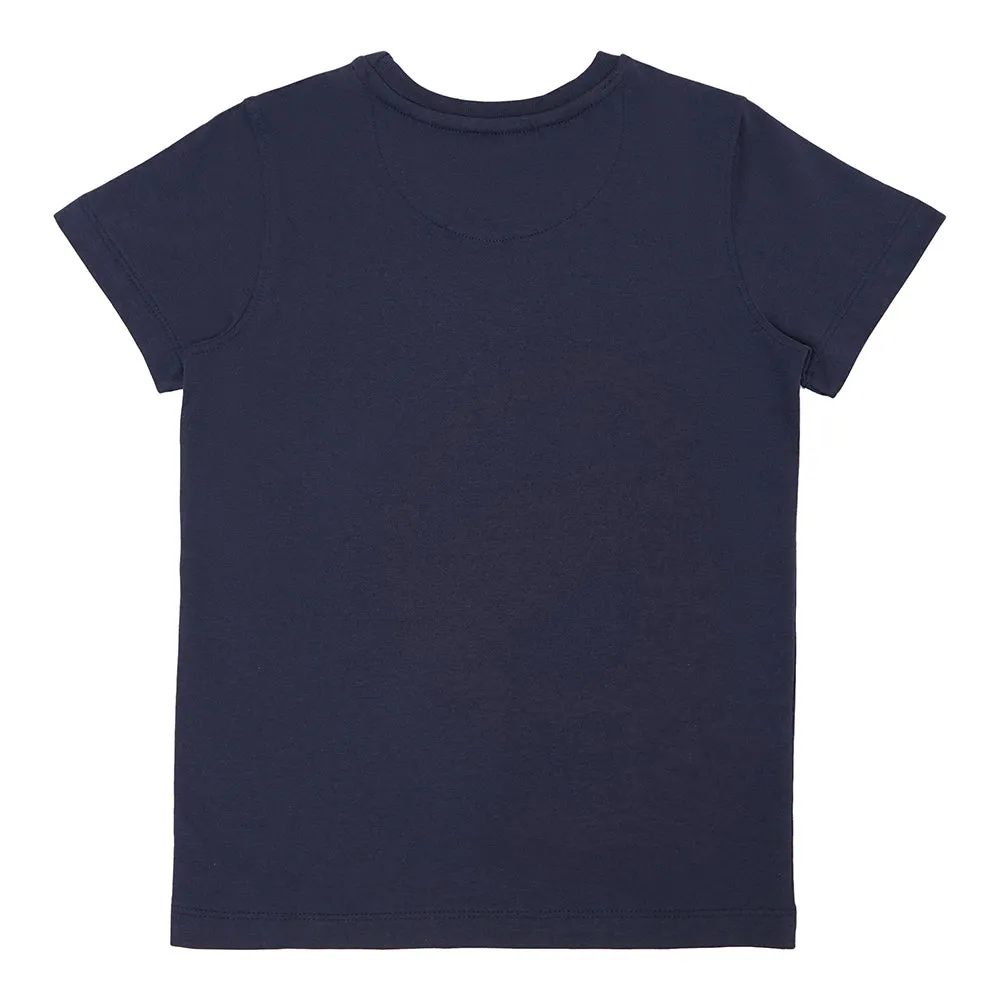 Boys Casual Navy Blue Half Sleeve  T-Shirt