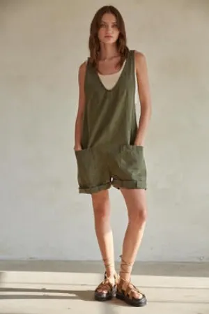 By Together Olive Denim Overall