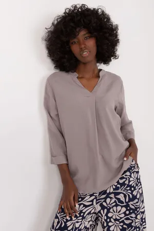 Chic V-Neck Viscose Blouse for Effortless Elegance