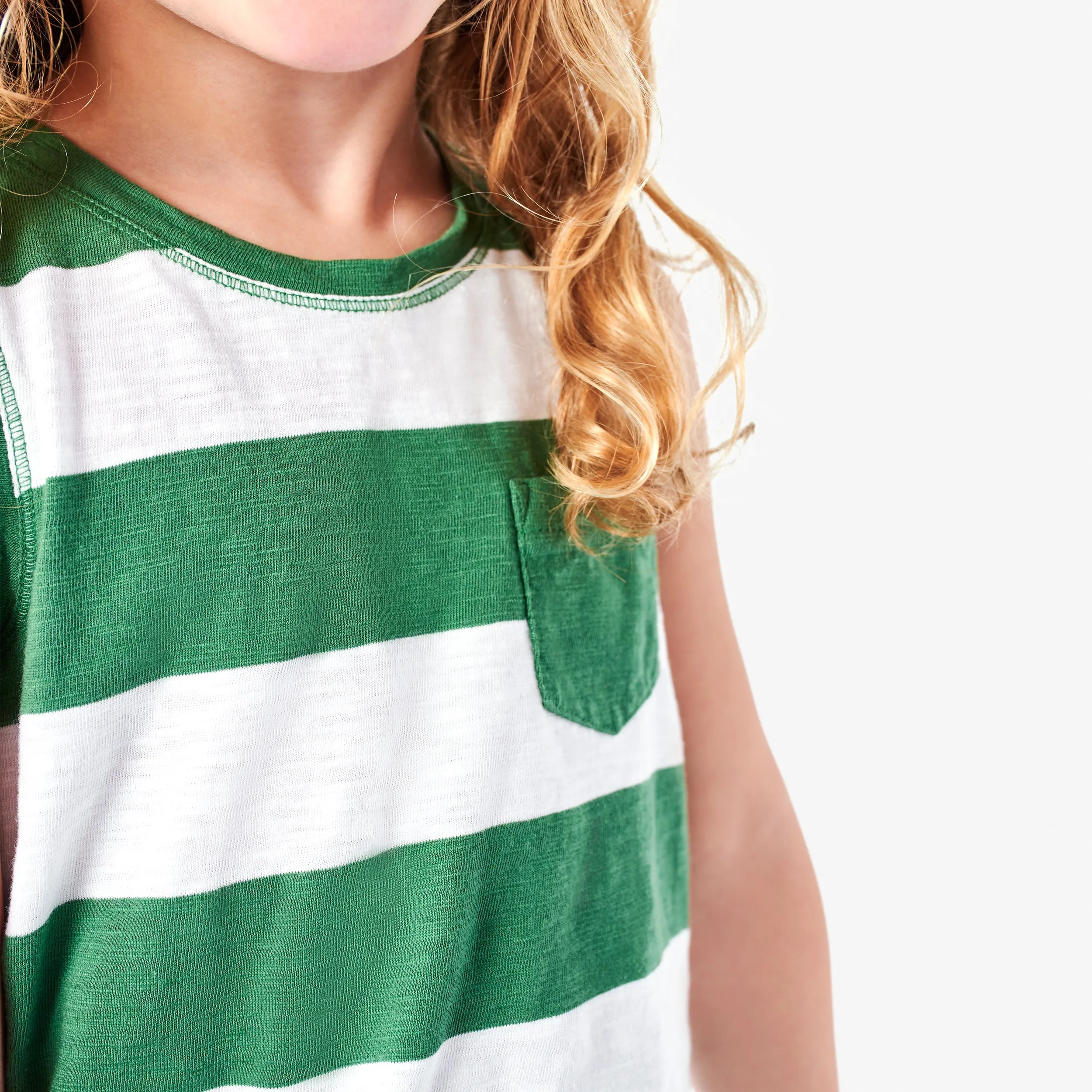 Clearance kids pocket tank in rugby stripe