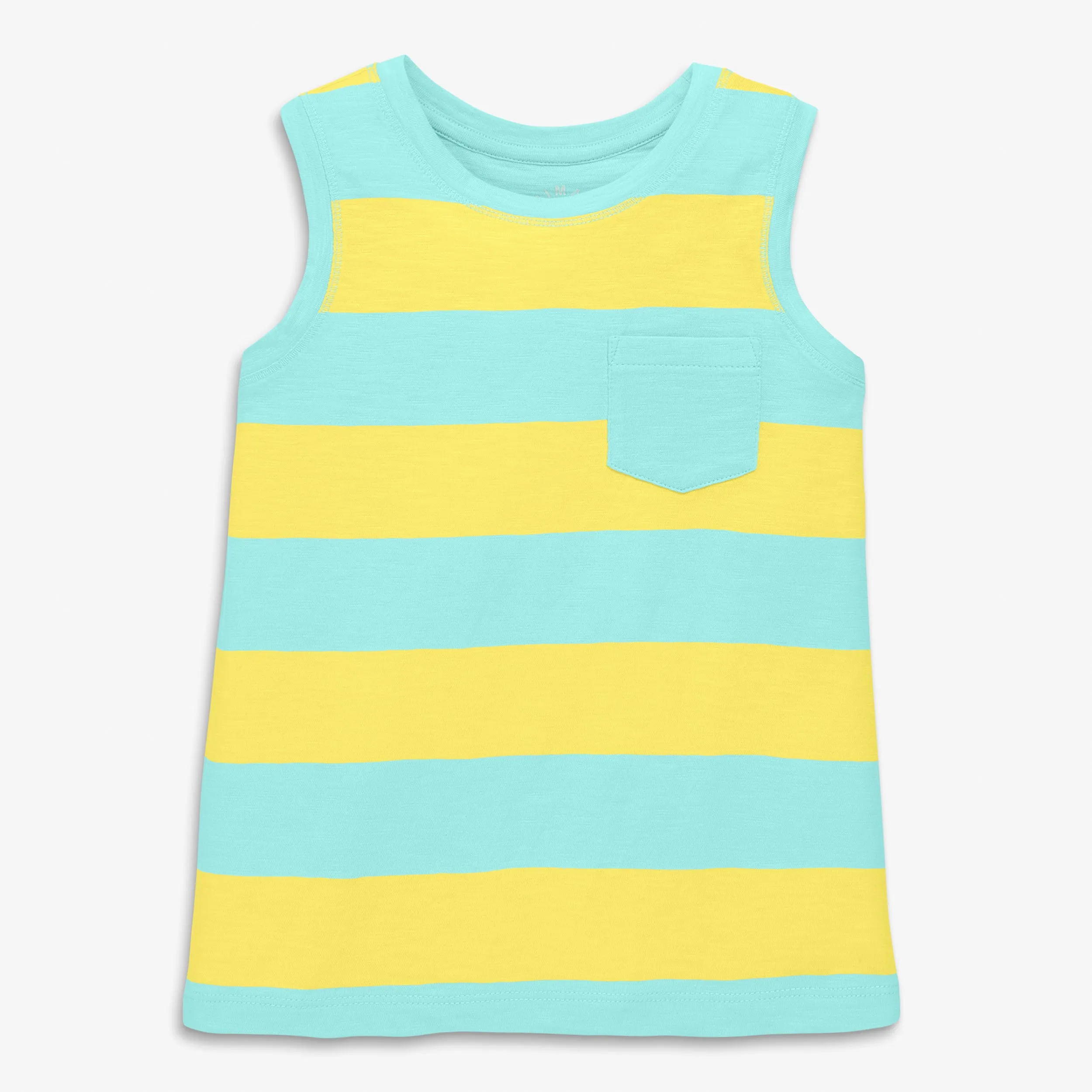 Clearance kids pocket tank in rugby stripe