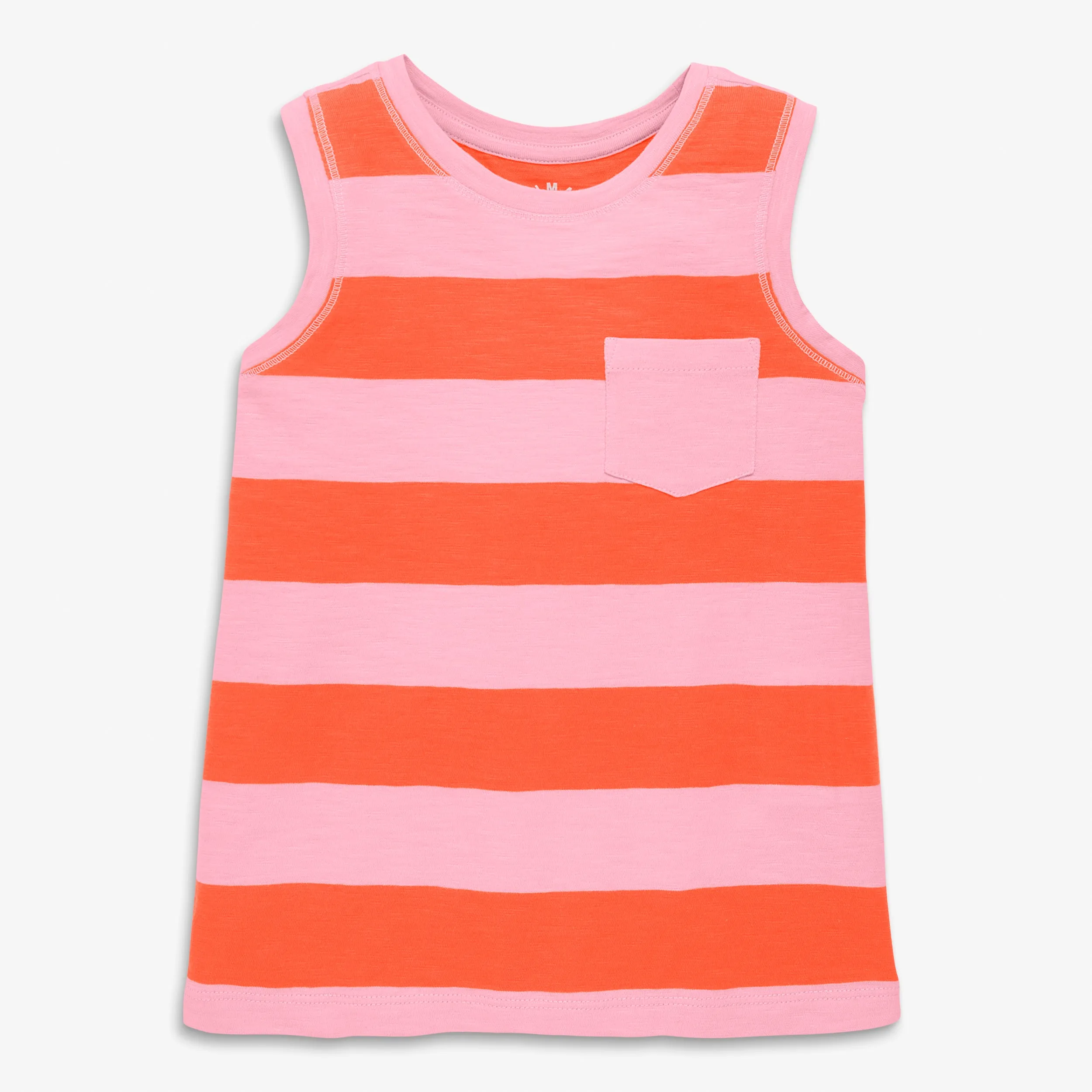 Clearance kids pocket tank in rugby stripe