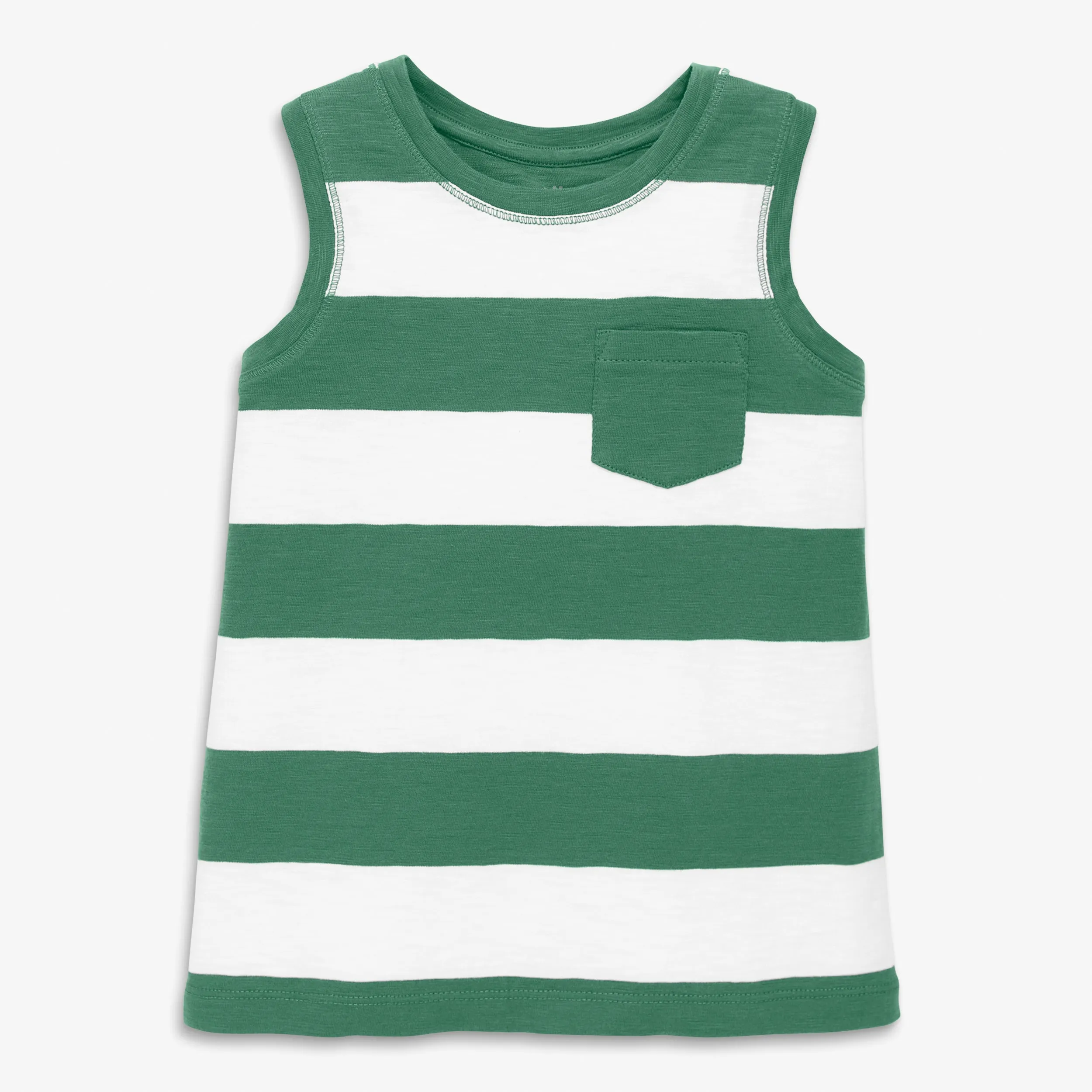 Clearance kids pocket tank in rugby stripe