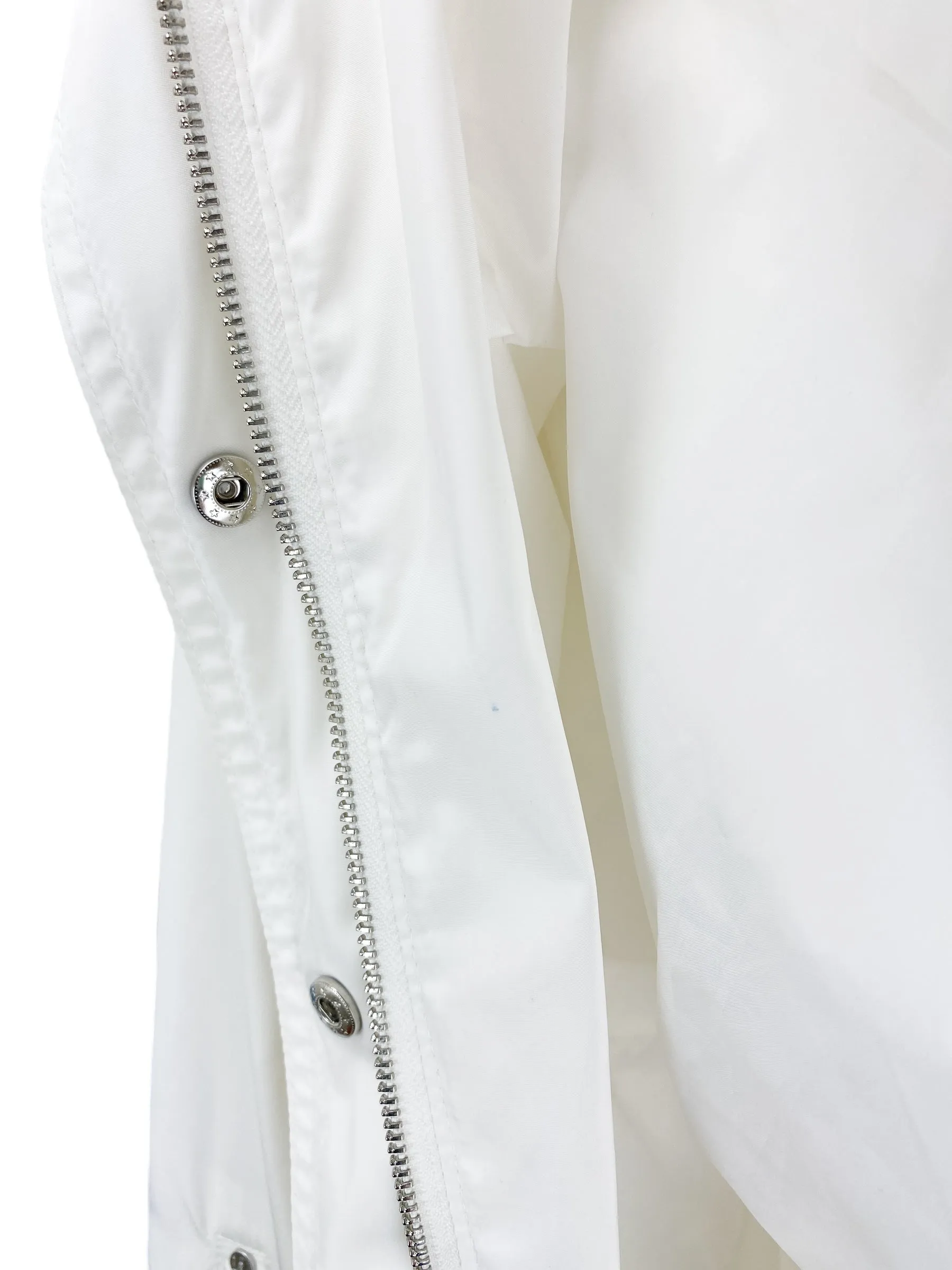 Dawn Levy Women's Lightweight Belted Rain Jacket Off White Size S