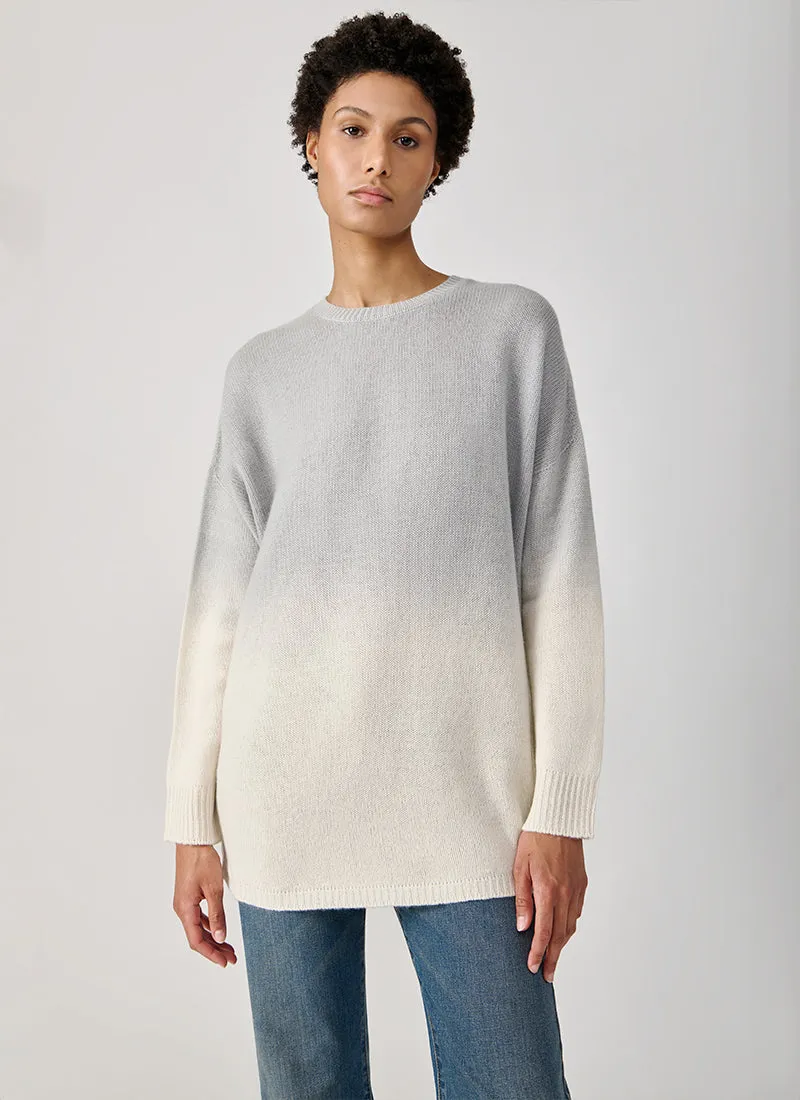 Dip Dyed Oversized Crew Neck Sweater