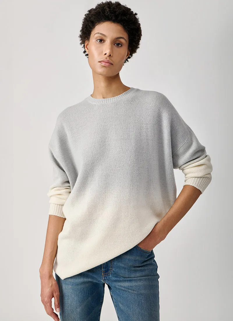 Dip Dyed Oversized Crew Neck Sweater