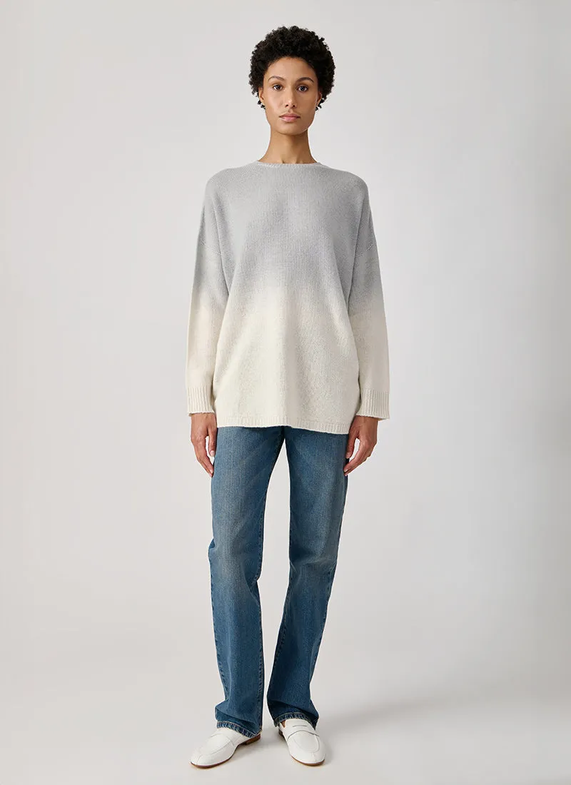 Dip Dyed Oversized Crew Neck Sweater