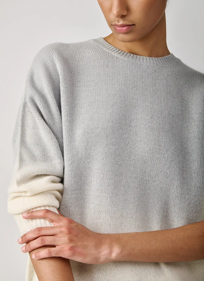 Dip Dyed Oversized Crew Neck Sweater