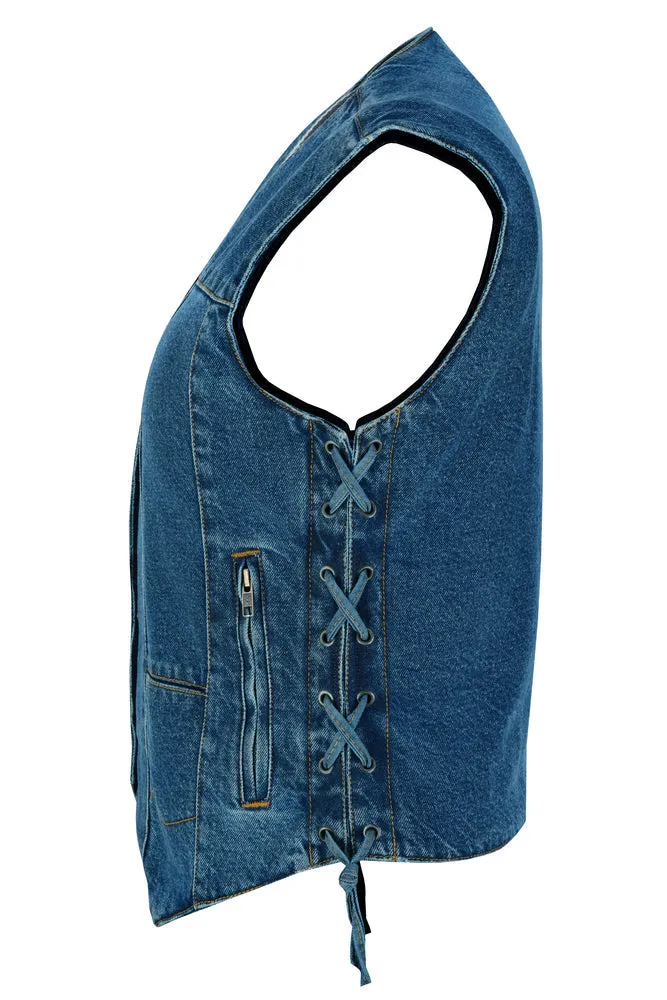 DM948 Women's 6 Pocket Denim Utility Vest - Blue