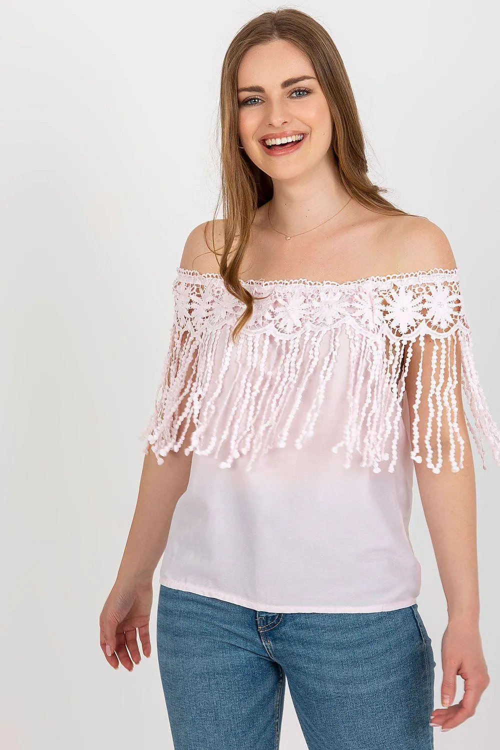 Elegant Lace-Trimmed Spanish Summer Top