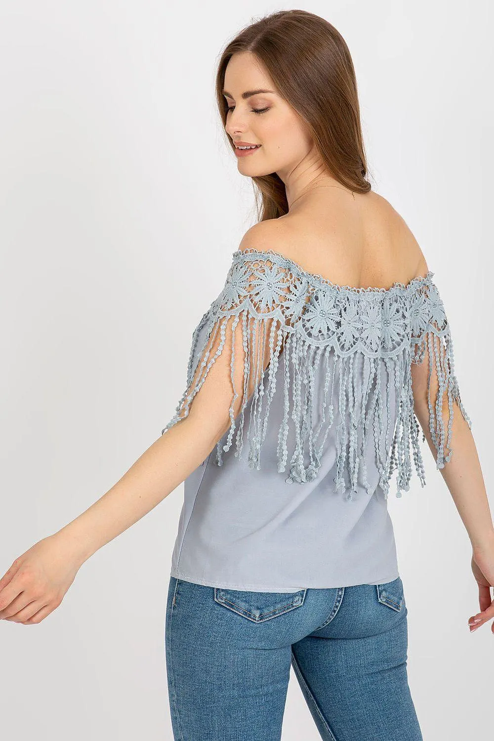 Elegant Lace-Trimmed Spanish Summer Top