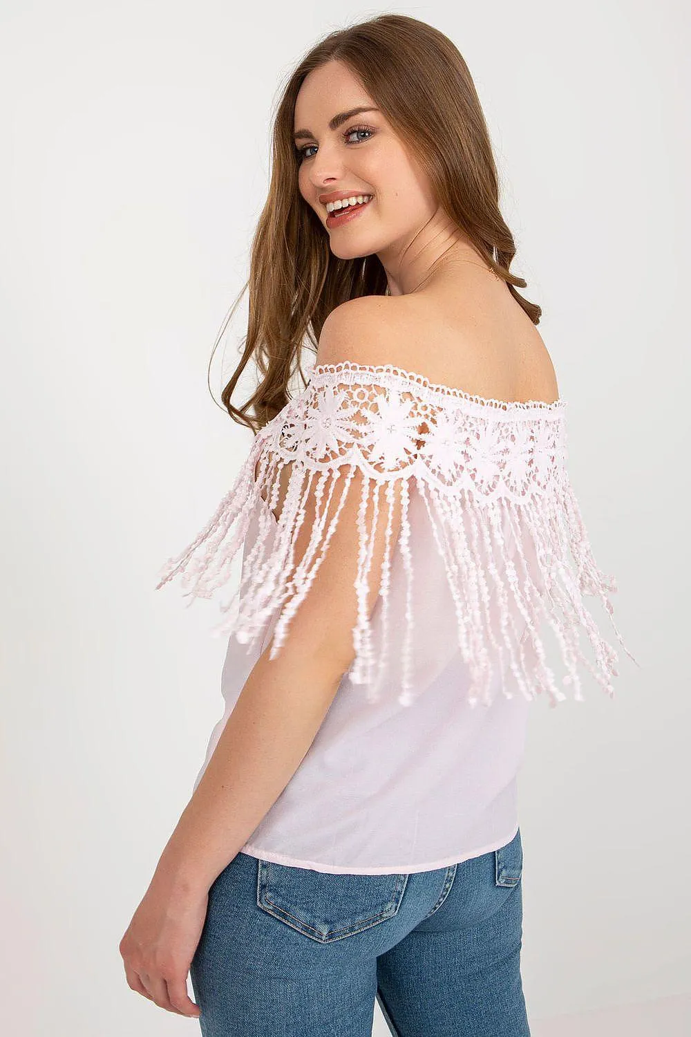 Elegant Lace-Trimmed Spanish Summer Top