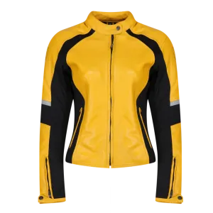 FIONA YELLOW - Women's Motorcycle Leather Jacket