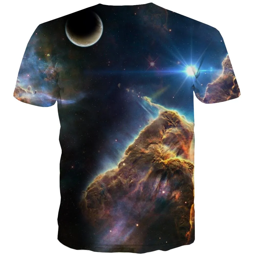 Galaxy T-shirt Men Planet Tshirts Cool Starry Sky T-shirts 3d Colorful T shirts Funny Harajuku T-shirts Graphic