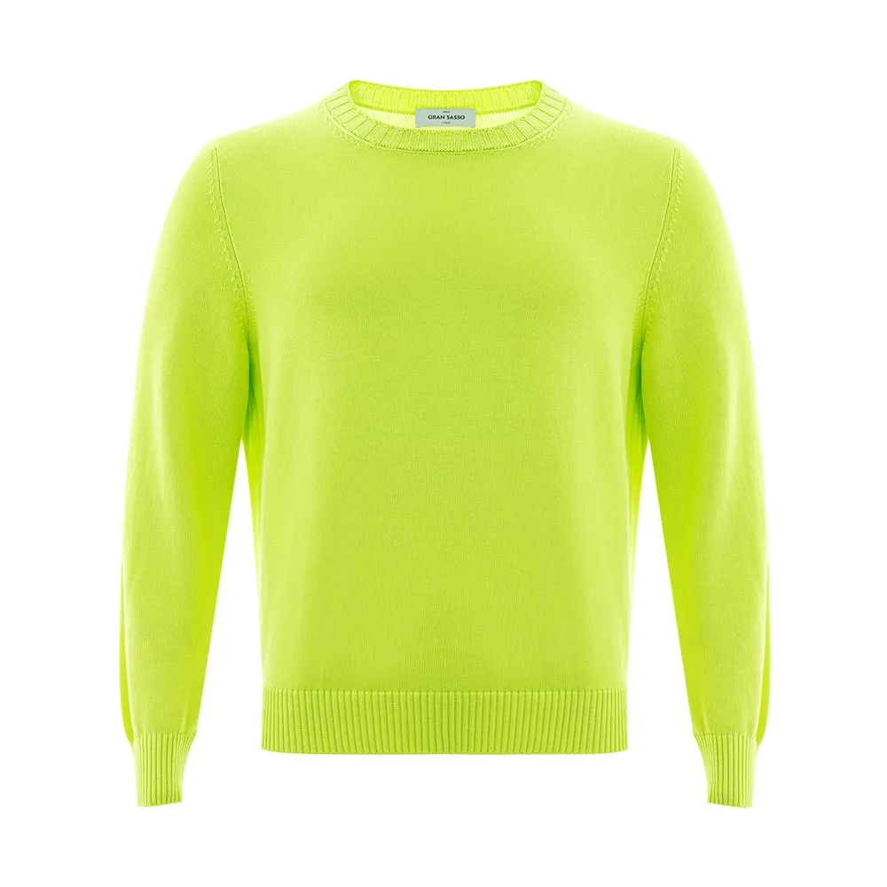 Gran Sasso Radiant Yellow Italian Cotton Sweater for Men