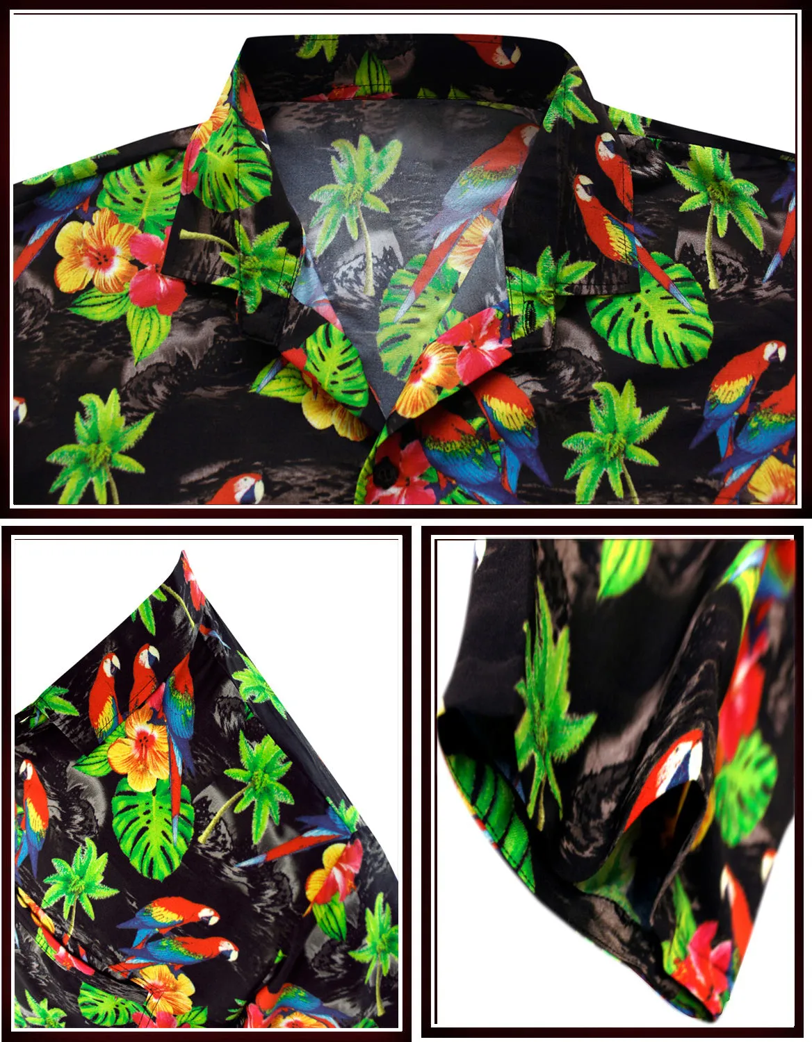 LA LEELA Men's Aloha Hawaiian Shirt Short Sleeve Button Down Casual Beach Party DRT154 Black