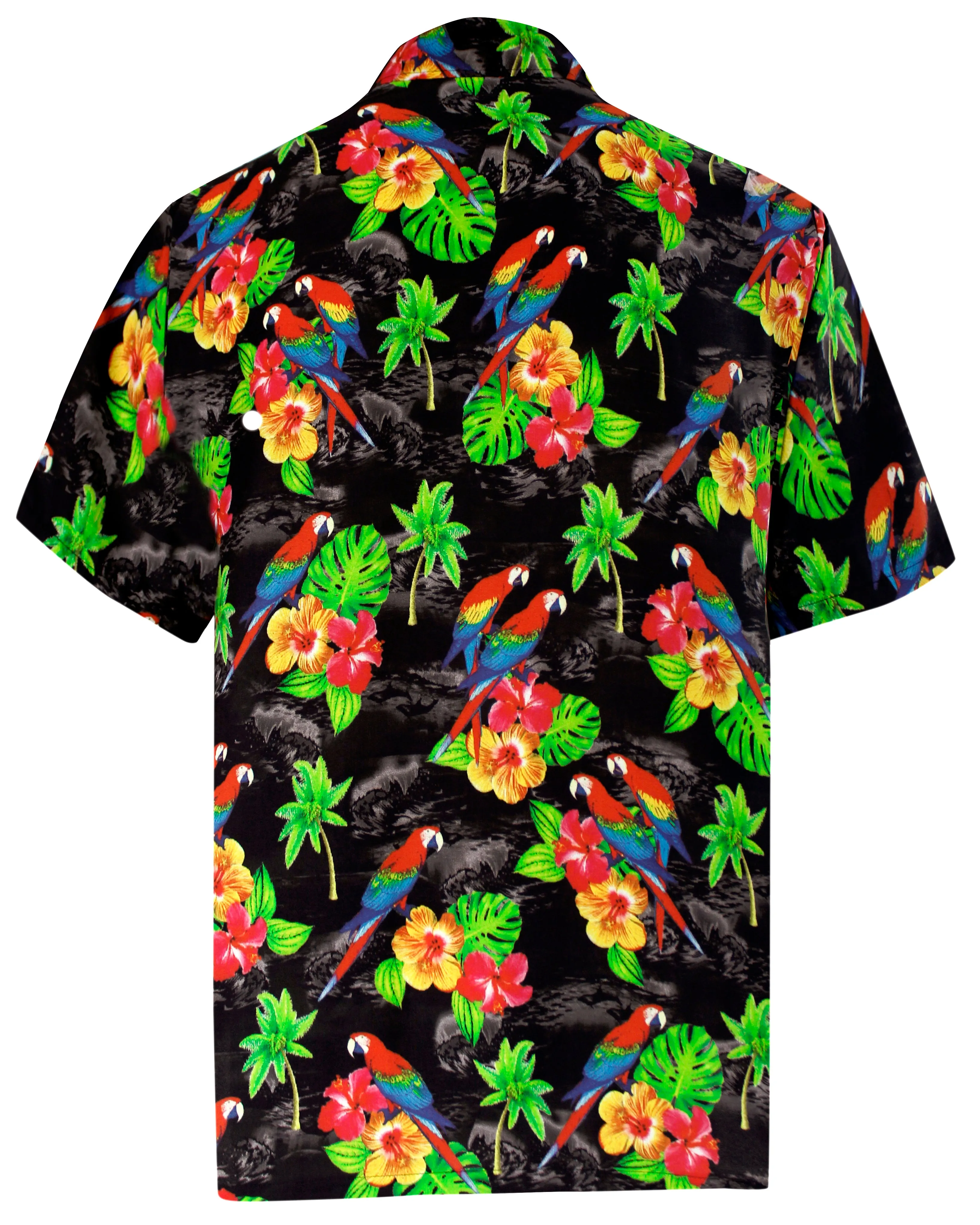 LA LEELA Men's Aloha Hawaiian Shirt Short Sleeve Button Down Casual Beach Party DRT154 Black