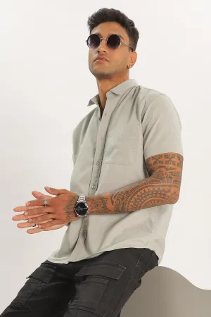 Light Gray Half Sleeve Regular Fit Shirt