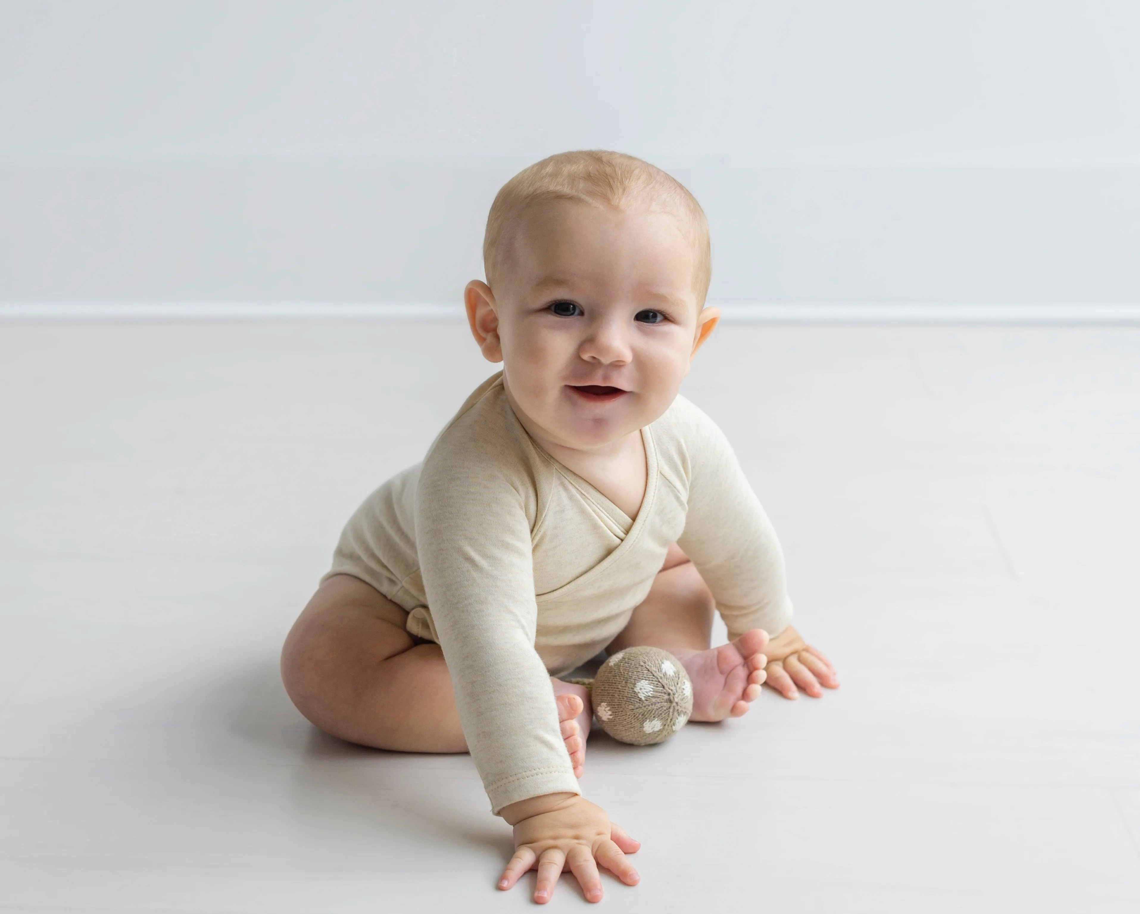 Long Sleeved Kimono Romper in Brushed Heathered Knit