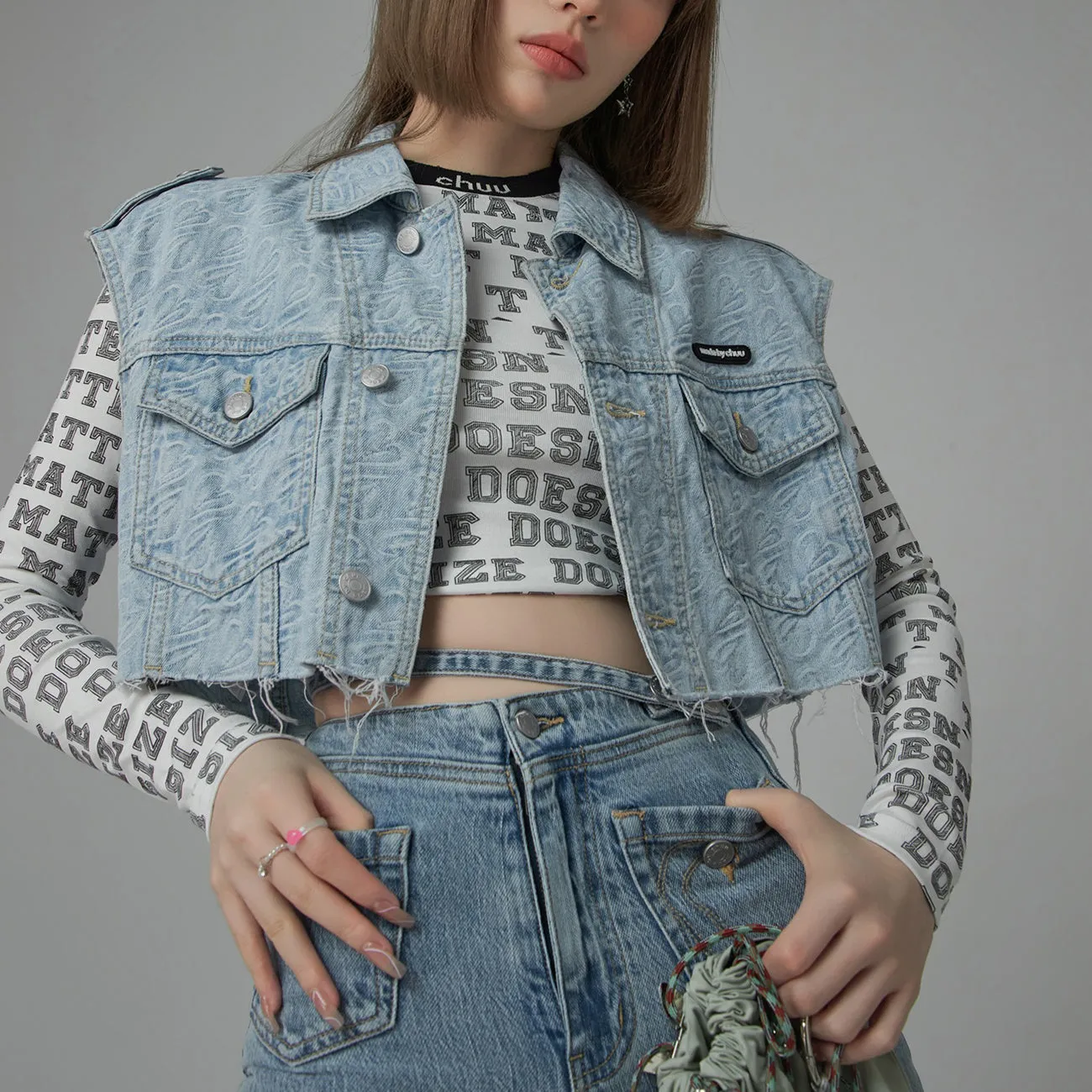 Loose Fit Denim Vest