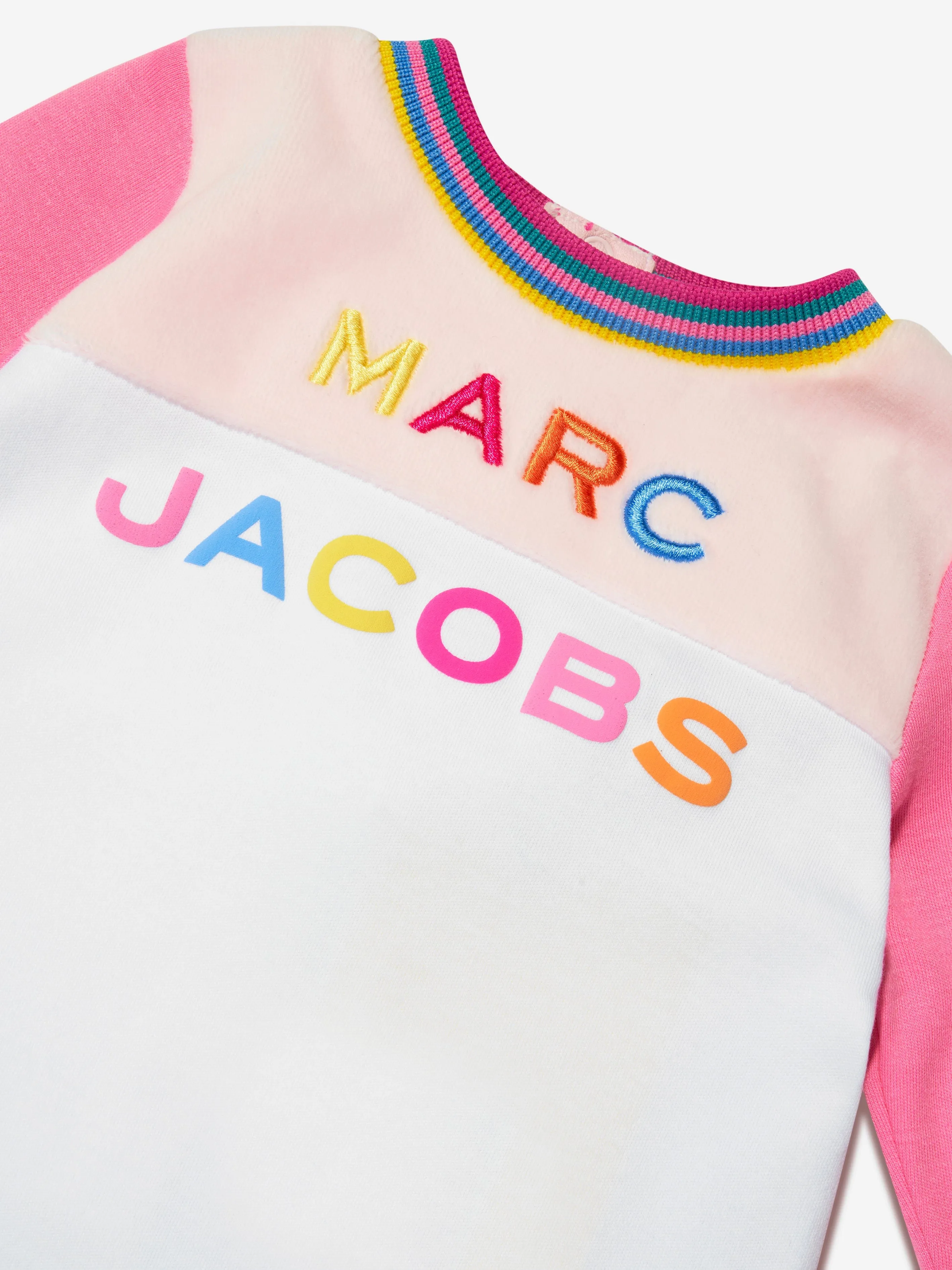 MARC JACOBS Baby Girls Embroidered Logo Babygrow in Pink