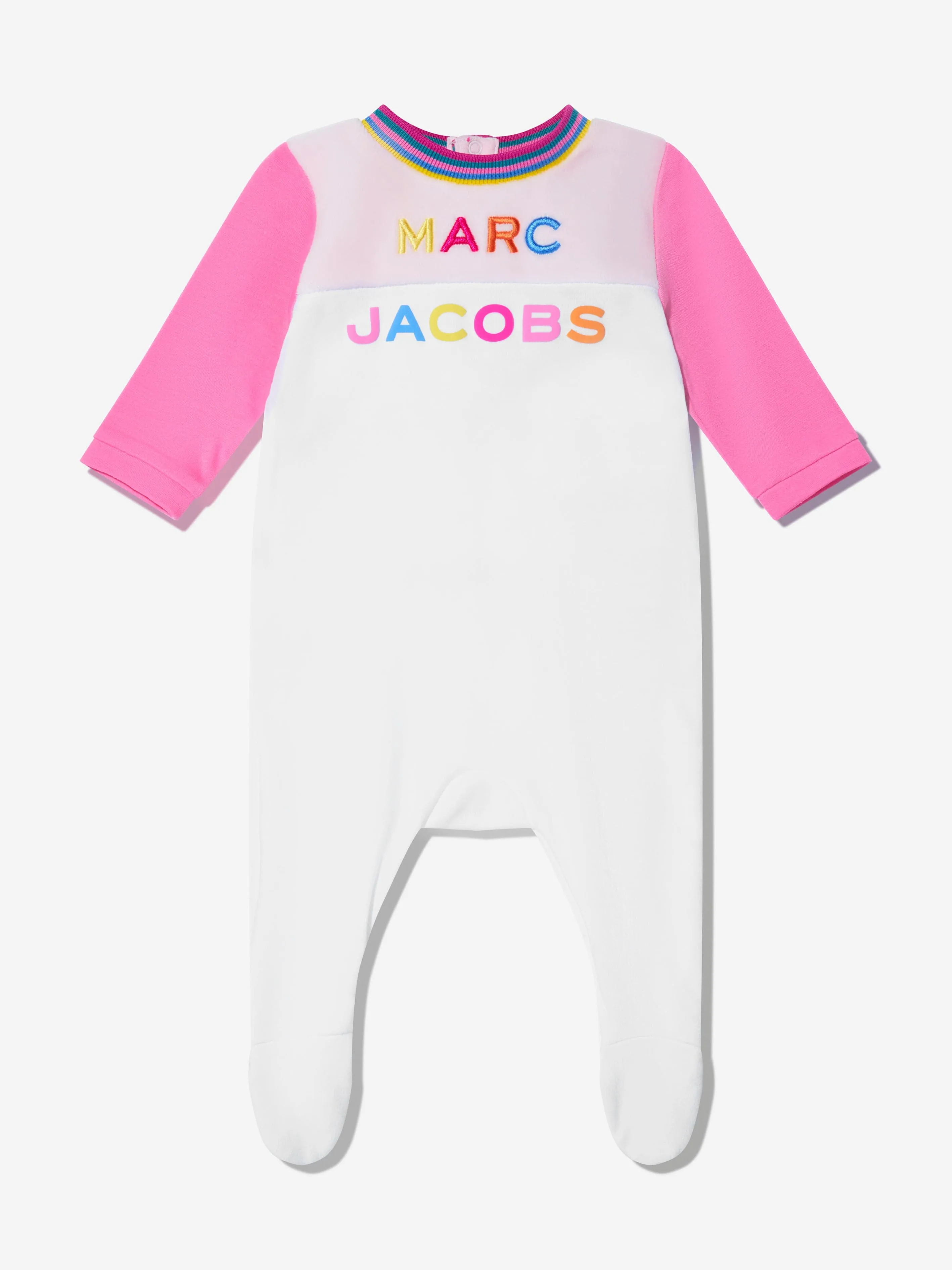 MARC JACOBS Baby Girls Embroidered Logo Babygrow in Pink