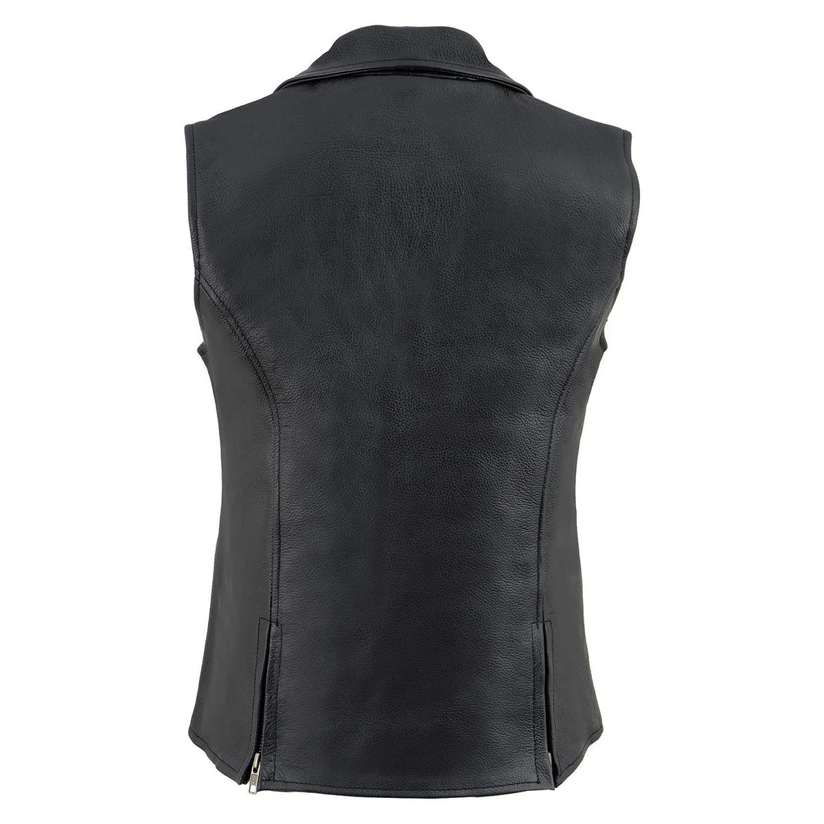 Milwaukee Leather MLL4521 Ladies Black Long Leather Vest with MC Lapel