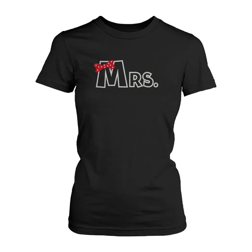 Mr and Mrs Ribbon Matching Couple Shirts Valentine's Graphic Deign