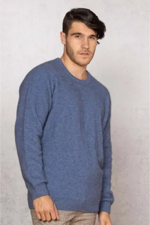 Noble Wilde - Cambridge Crew Sweater in Merino Wool & Possum Fur - Bahama