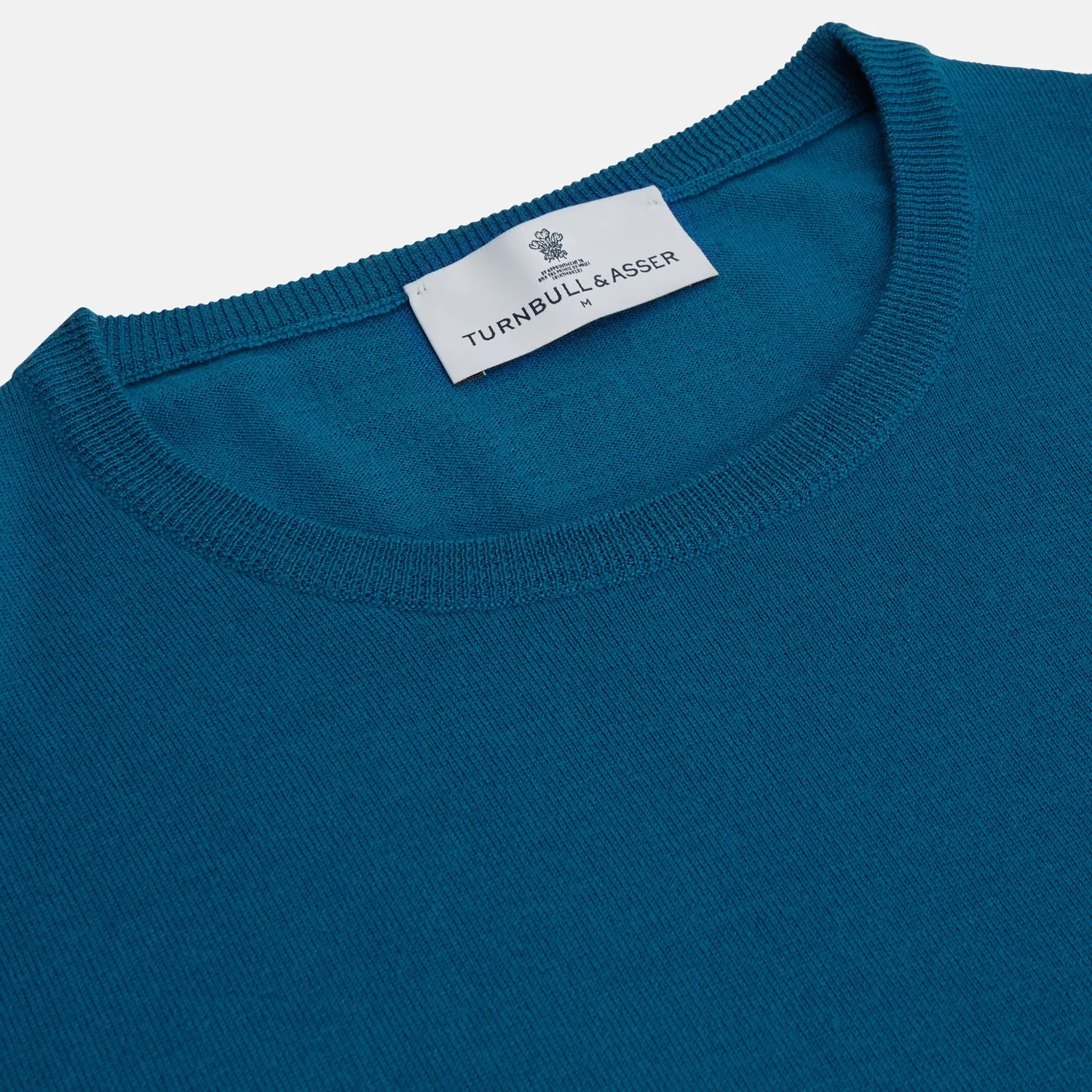 Ocean Blue Merino Kingston Crew Neck Jumper