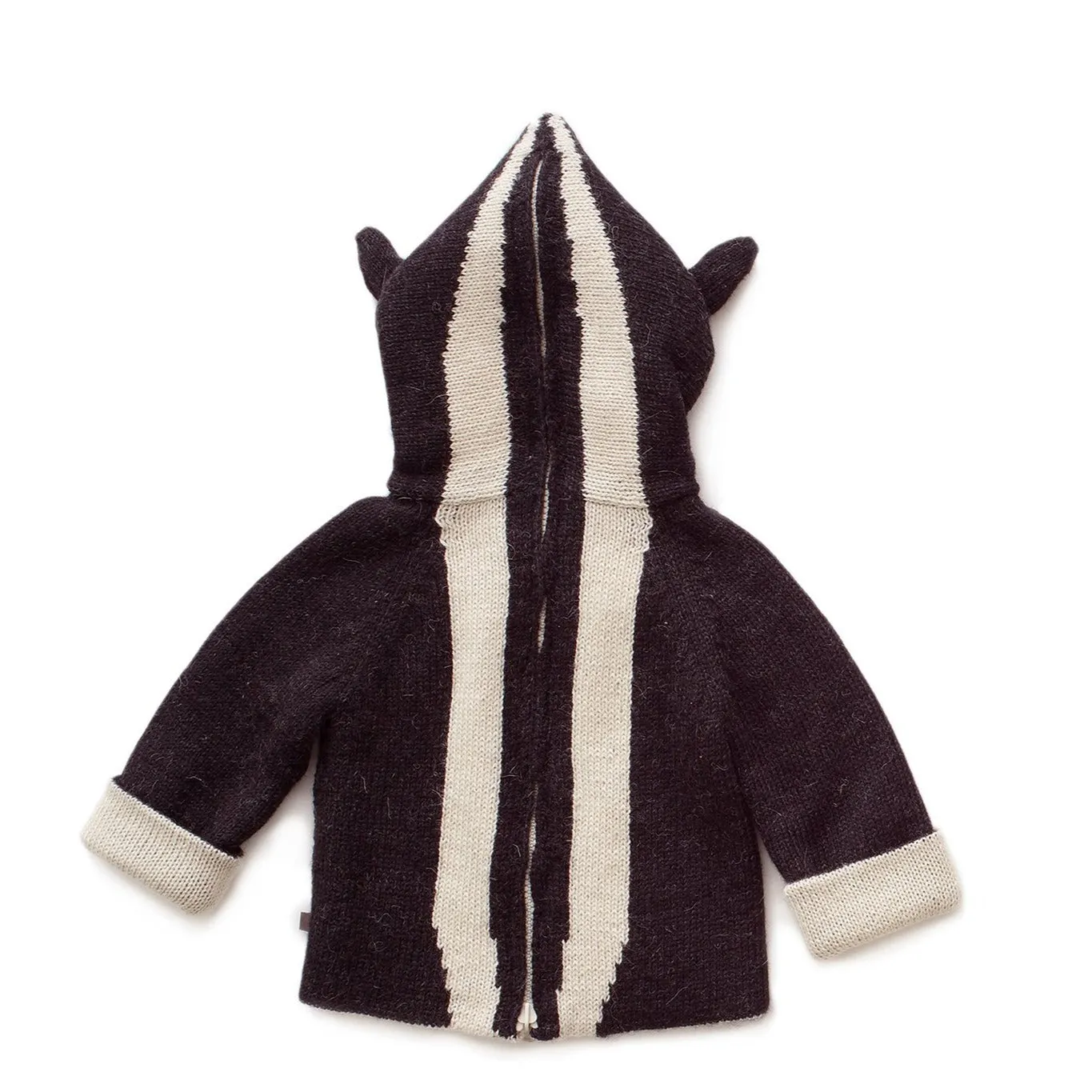 Oeuf Skunk Hooded Sweater in Black