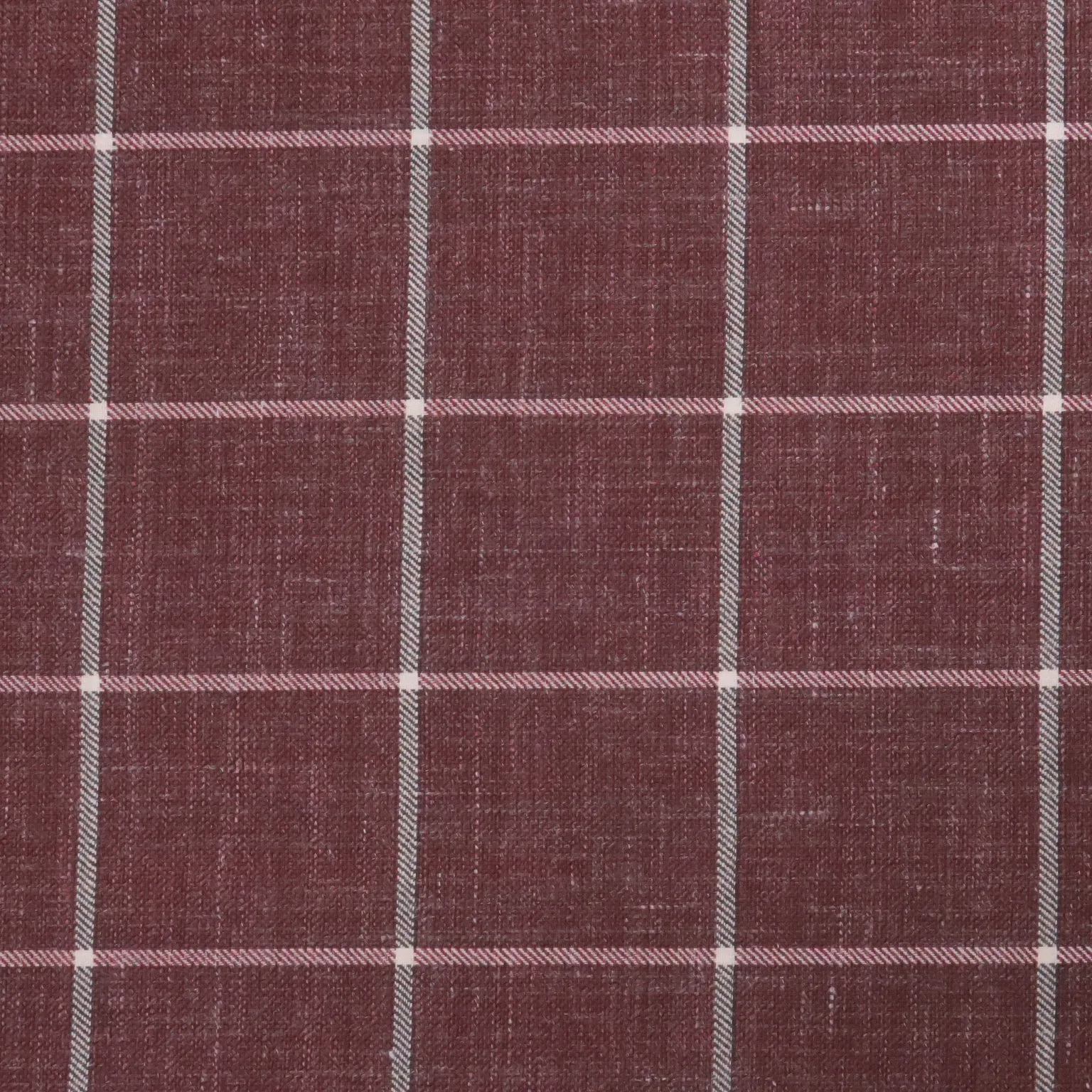 Pale Wine Windowpane Wool and Linen Calypso Dormeuil Fabric