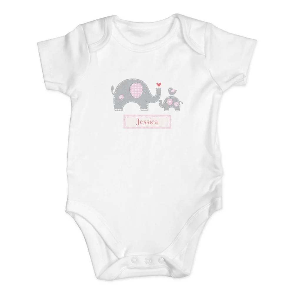 Personalised Elephant Baby Vest