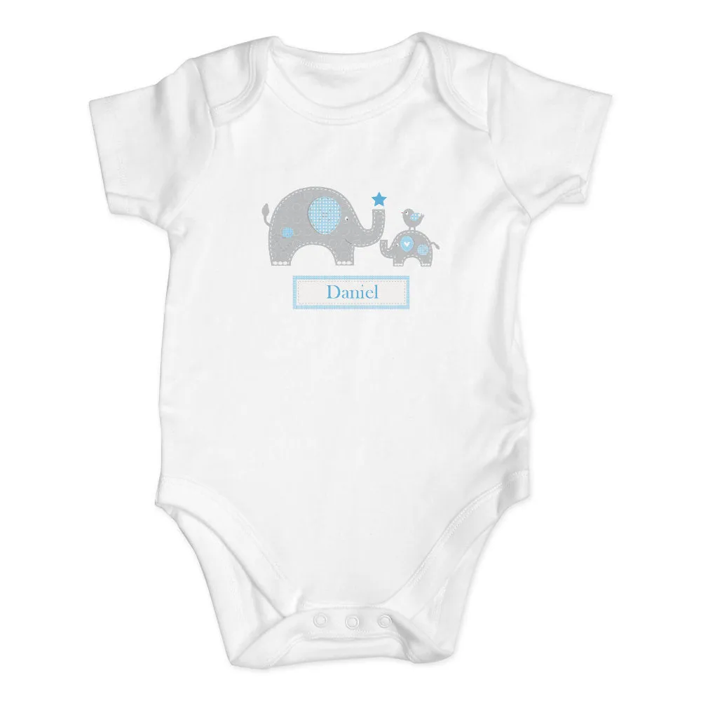 Personalised Elephant Baby Vest