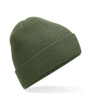 Polylana® ribbed beanie | Olive Green