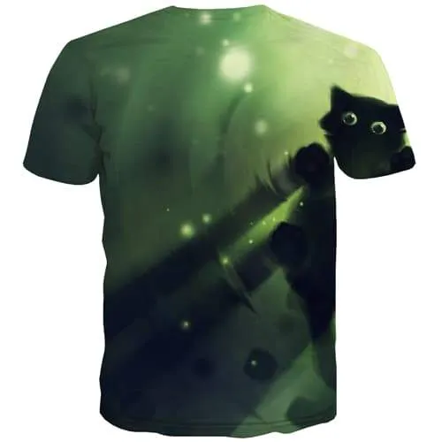 Psychedelic T shirts Men Abstract Tshirts Casual Galaxy T shirts Funny Green T-shirts 3d Harajuku Tshirts Novelty Short Sleeve