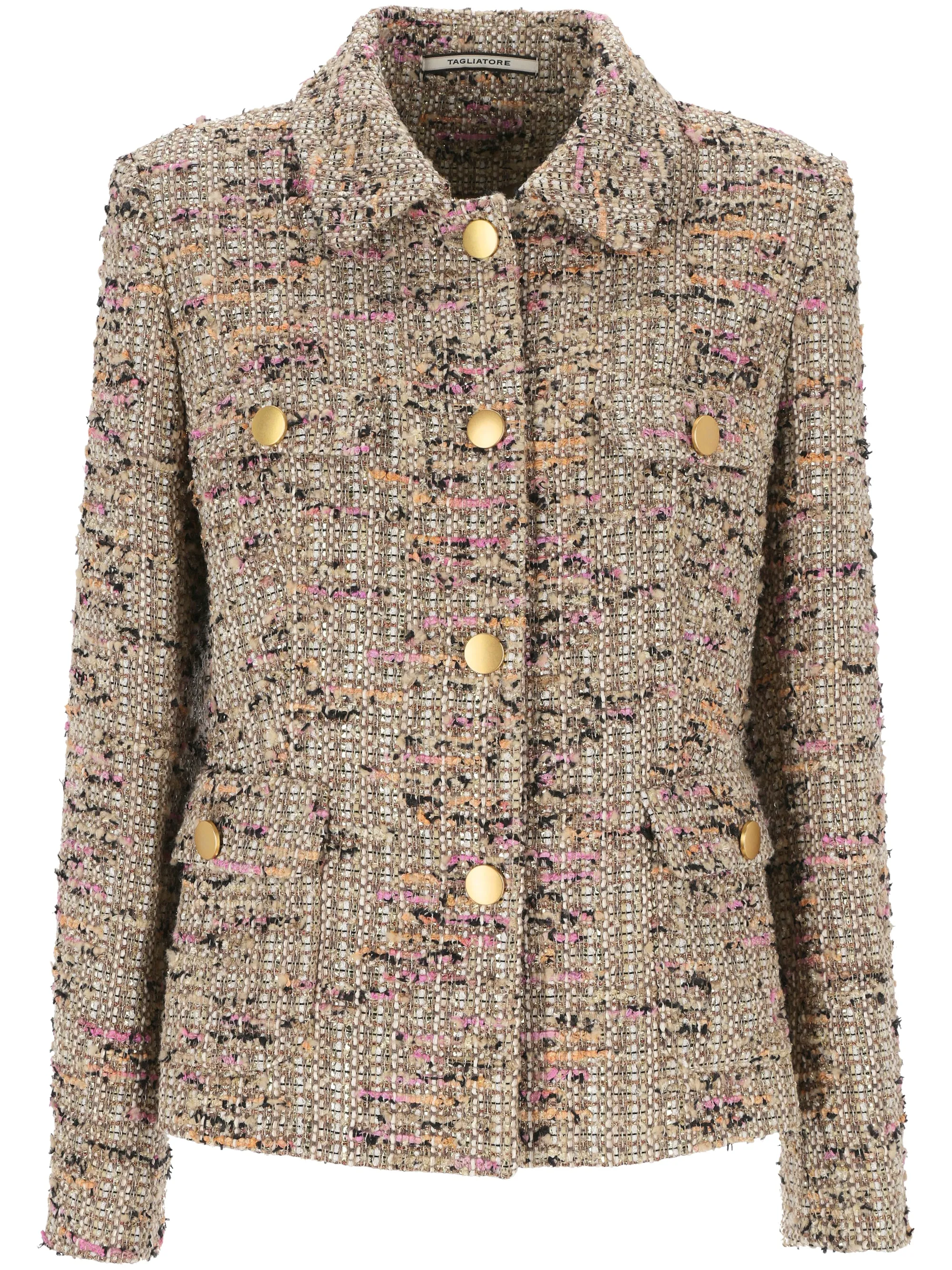 Red Tweed Metallic Jacket for Women