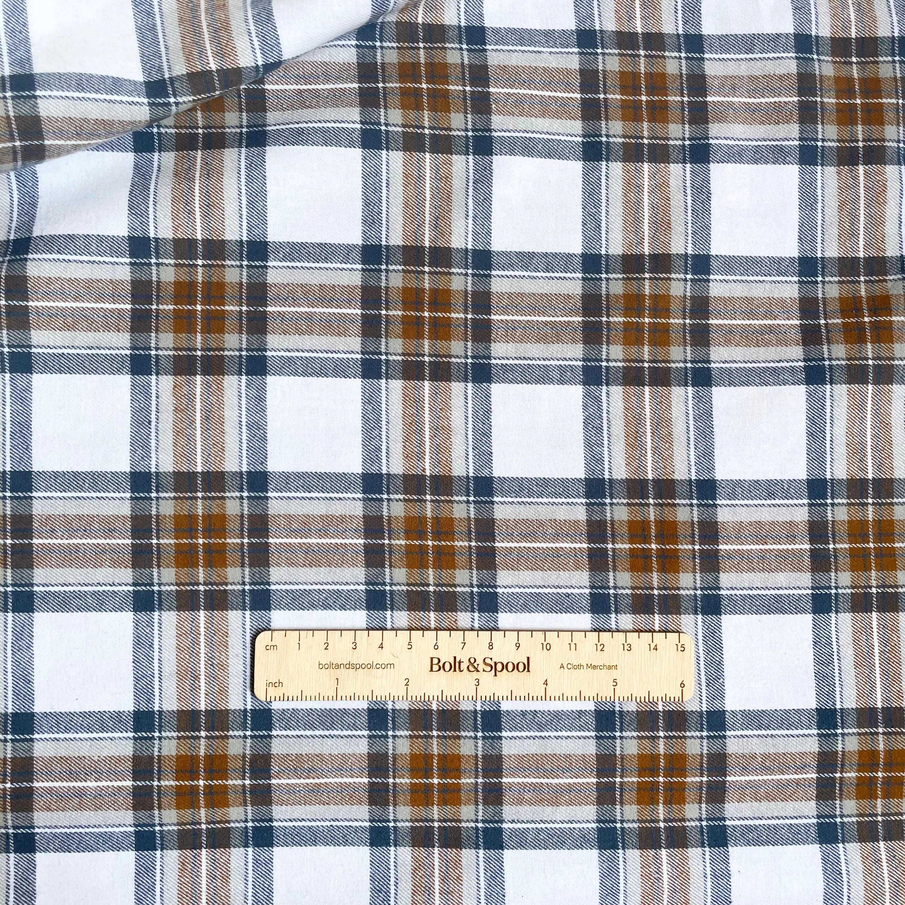 Rodeo Plaid Flannel - White / Blue / Mustard