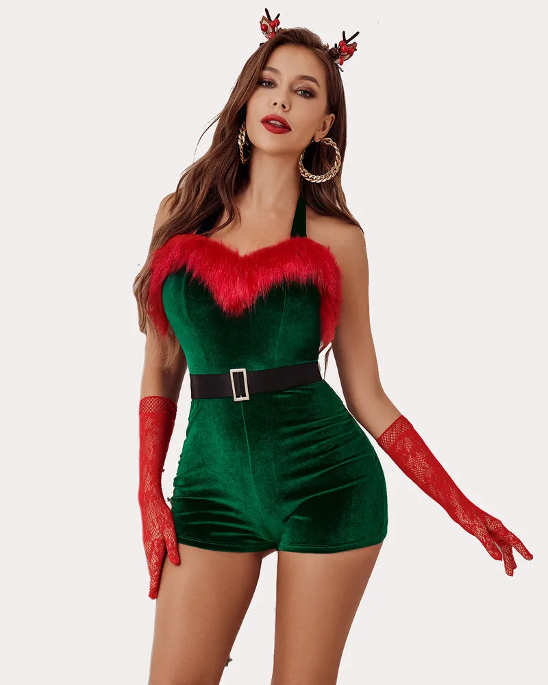 Santa Costume Velvet Romper