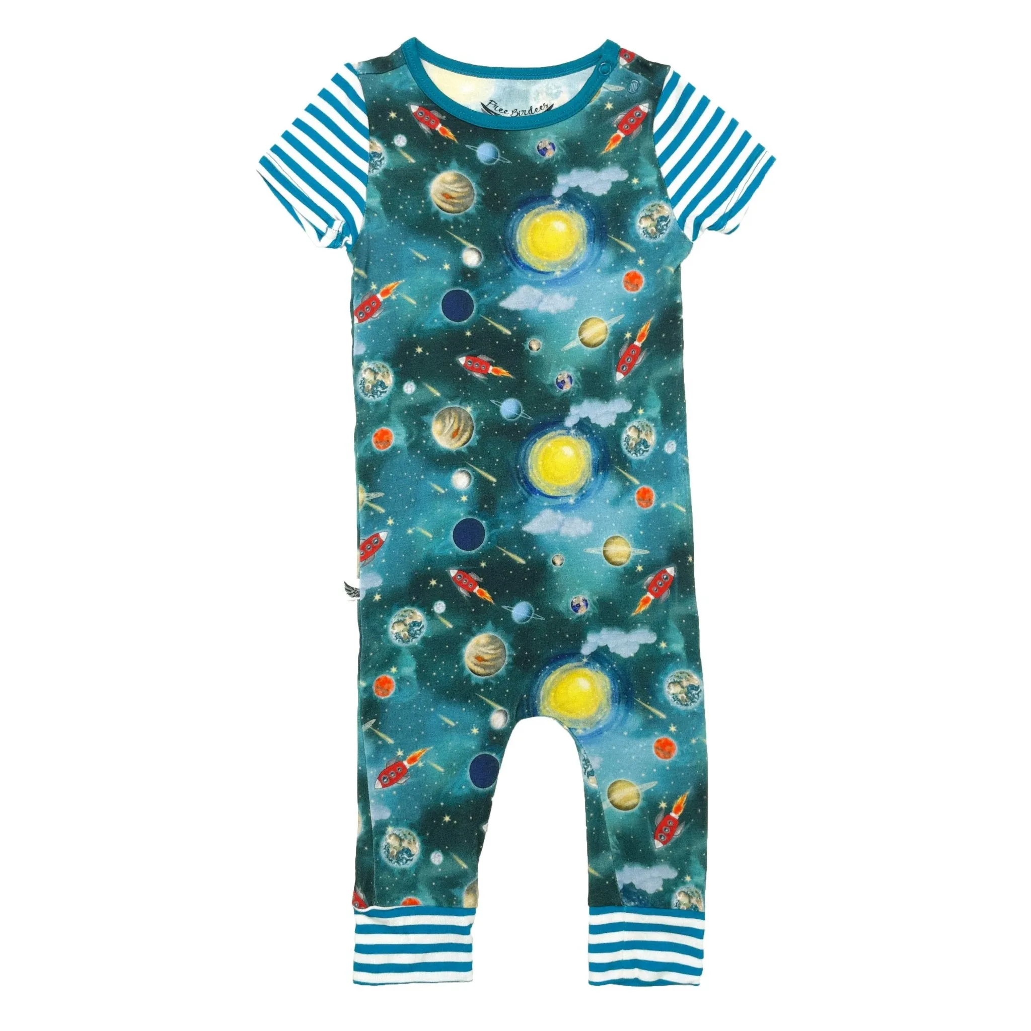 Vroom to the Planets Romper with Side Zipper (0-3T)