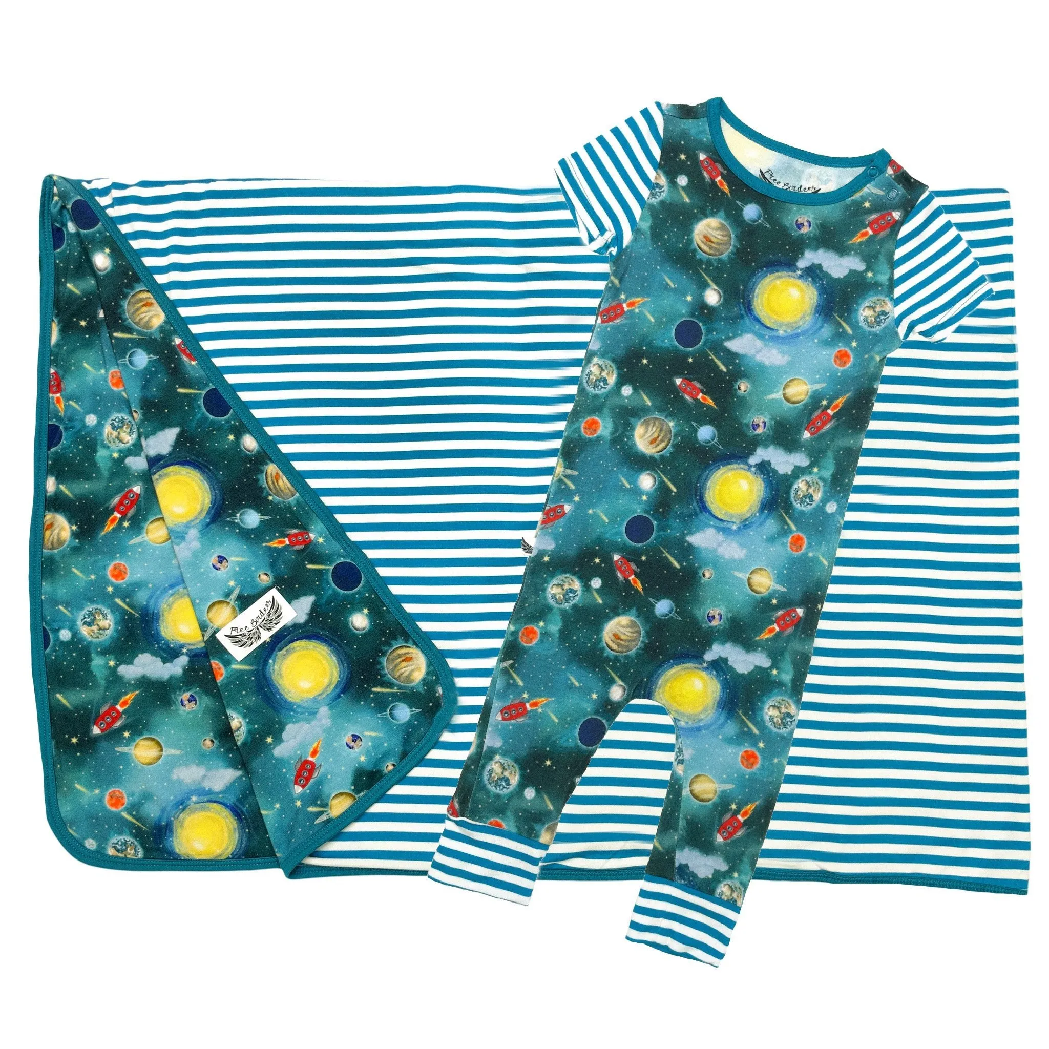 Vroom to the Planets Romper with Side Zipper (0-3T)