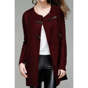 Women Lovely Round Neck Long Sleeve Cardigan   WC25026